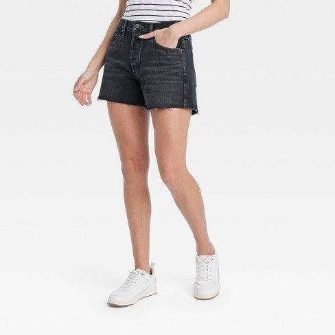 Women's Low-Rise Dark Wash Denim Shorts 3