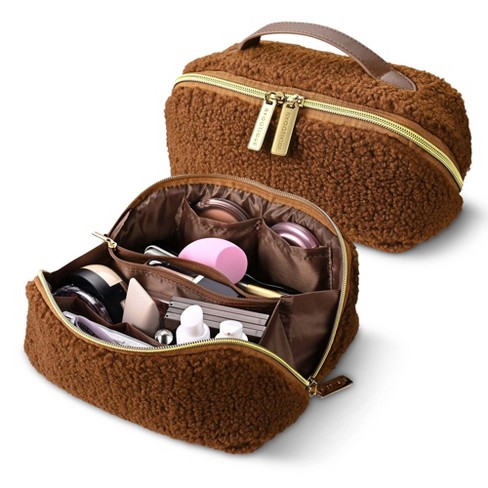 Byootique Plush Makeup Bag Open Flat Travel Toiletry Accessories Case Organizer - image 1 of 4