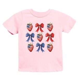 The Juniper Shop Coquette Bows And USA Strawberries Youth Short Sleeve Tee - 1 of 4
