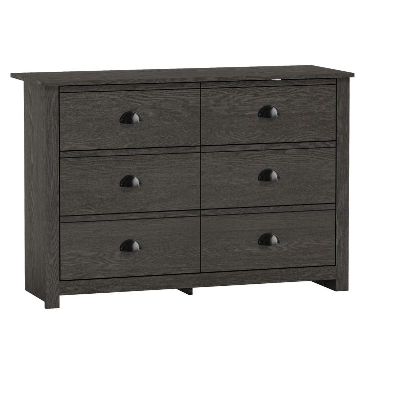 Galano Geordano 6-Drawer Dark Grey Oak Dresser (31.5 in. H × 46.5 in. W × 16.3 in. D), 4 of 15