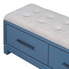 NicBex Storage Bench Modern Wooden Shoe Bench with Drawers, Adjustable Shelves, Rattan Doors and Cushion for Mudroom, Entryway - 4 of 4