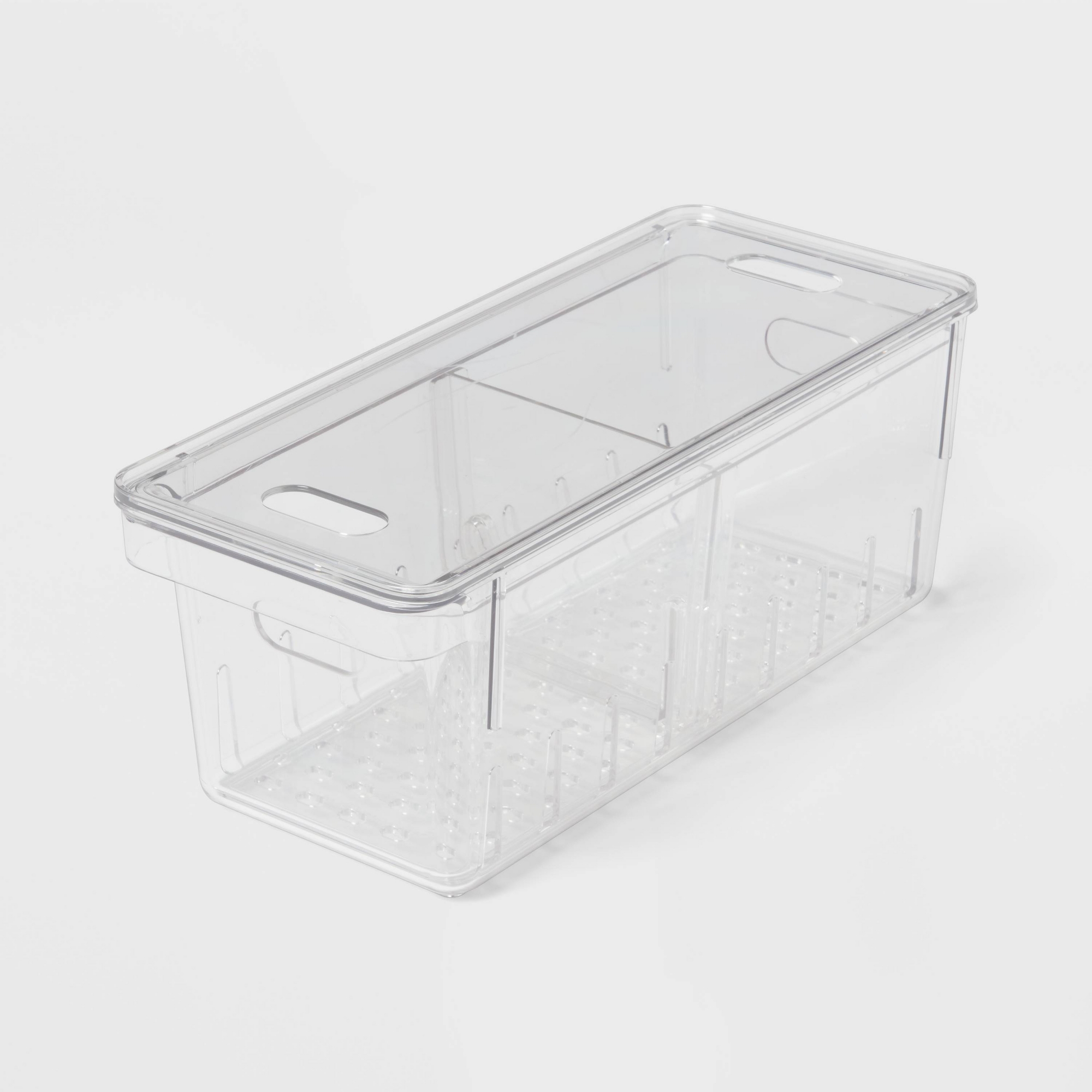 Divided Berry Bin with lid Clear - Brightroom™