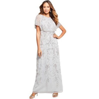 Roaman's Women's Plus Size Petite Lace Popover Dress