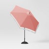 7.5'x7.5' Fringe Patio Market Umbrella Melon - Black Pole - Threshold™ - 3 of 4