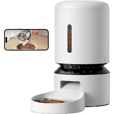 Automatic Cat and Small Dog Feeder, Programmable Food Dispenser with Airtight Storage