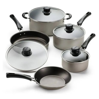 LunaLulinlk 9-Piece Non-Stick Cookware Set, Champagne