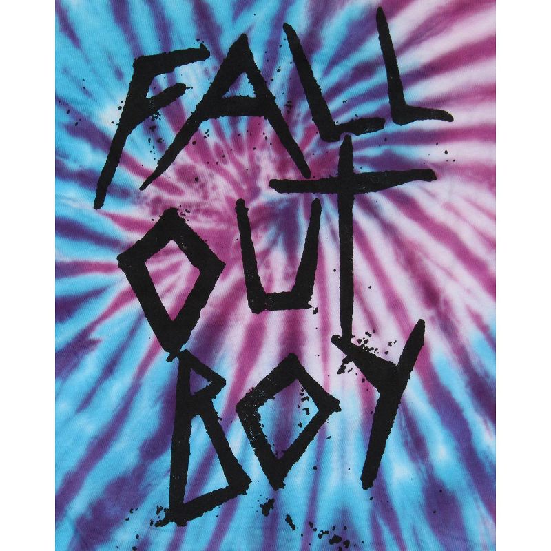 Fall Out Boy Women's Punk Rock Band Tie-Dye Graphic Print T-Shirt, 2 of 5