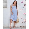 Clearlove Maternity Dress Women Summer Ruffle Sleeve Sleeveless Maxi Dress - 2 of 4
