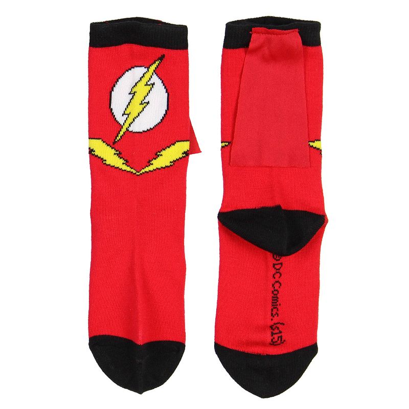 DC Comics Superhero Batman Superman The Flash Youth Boys Caped Crew Socks, 2 of 3