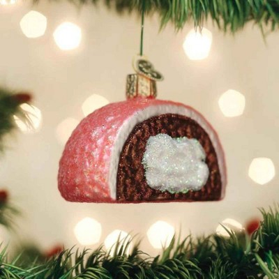 Pink and Brown Glass Hostess Snoball Tree Topper