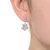 Guili Sterling Silver Rhodium Plated Clear Round Cubic Zirconia Cluster Flower Drop Earrings, a Delicate and Elegant Blooming Statement - 2 of 3