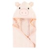 Hudson Baby Infant Girl Cotton Animal Face Hooded Towel, Pig 2-Pack, One Size - 3 of 4
