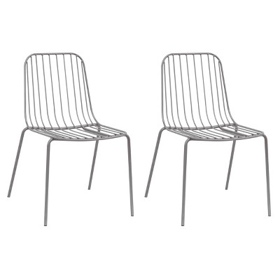 Set of 2 Kids' Parallel Wire Activity Chairs Gray - ACEssentials