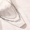 SOHI Women's Metallic Silver The Curve Chainlink Multi-Layer Necklace - 3 of 4