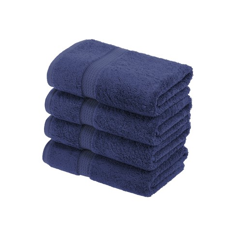 Set of 4 Large Blue Bath Towels Pack Set 100% Cotton 27x55 Navy