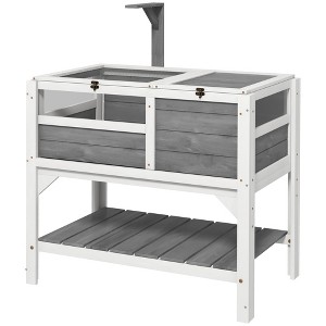 Tortoise Habitat with Shelf Storage Tortoise Gift Accessory with Weather Protection for Indoor - 1 of 4