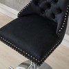 PAGED Swivel Bar Stools Set of 2, Adjustable Height Counter Stools, Dining Chairs with Tufted Buttons & Diamond Pleating for Home Pub - 2 of 4