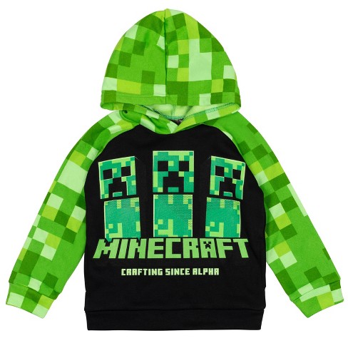 Minecraft Hoodie Boys Creeper Green Jumper Gamer Kids Hooded