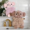 REGALWOVEN Soft Absorbent Chenille Cute Cartoon Elephant Hand Towel with Hanging Loop 7" x 11" 1 Pc - 3 of 4