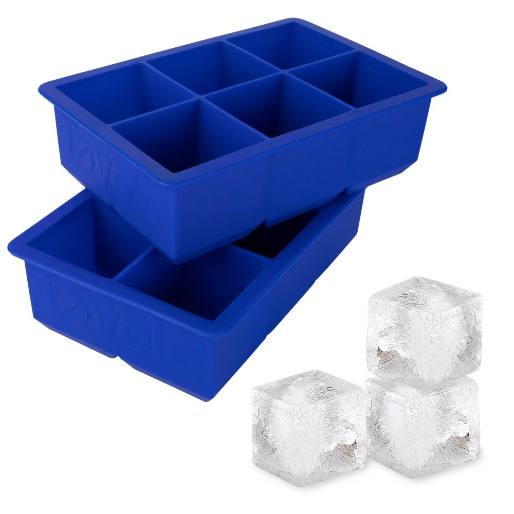 Tovolo Set of 2 King Cube Ice Trays Blue