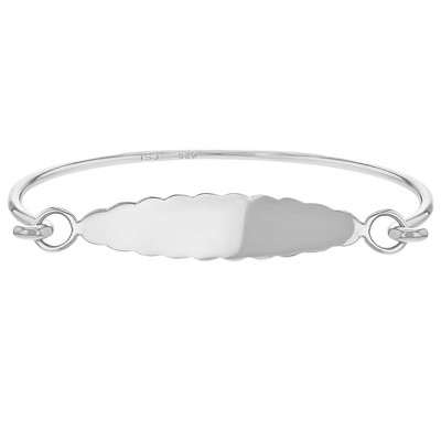 Girls' Oval Id Bangle Bracelet Sterling Silver - In Season Jewelry : Target