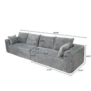 WJSHome 134 Inch Modular Sectional Cloud Couches, Upholstered Deep Seat Boneless Sofa for Living Room - 1 of 4