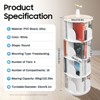 YIYIBYUS 4 Layers Rotating Bookshelf 360 Display White Floor Standing Bookcase - 3 of 4