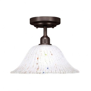 Toltec Lighting Vintage 1 - Light Flush Mount in  Dark Granite with 10" Frosted Crystal Shade - 1 of 1