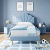 Whizmax Twin Platform Bed Frame, Velvet Upholstered Platform Bed Frame with Height Adjustable Headboard, Wood Slat Support, Easy to Assemble - 2 of 4