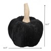 NAYSAYE Party Decoration and Accessories Set of 2 Velvet Pumpkins for Holiday Halloween Tabletop and Home Decor, Black, 20.5"*10.2"*10.23" - 2 of 4
