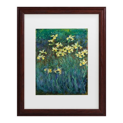 Trademark Fine Art -Claude Monet 'The Yellow Irises' Matted Framed Art