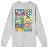 Looney Tunes Wile E. Coyote & Road Runner Holiday Crew Neck Long Sleeve Gray Heather Adult Tee - 3 of 4