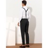 Lars Amadeus Men's Solid Color Flat Front Suspender Cropped Pants - image 3 of 4