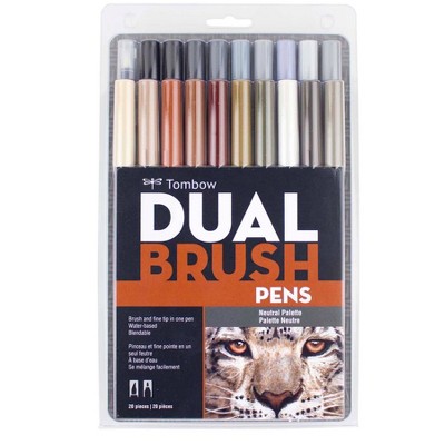 Tombow 20ct Dual Brush Pen Art Markers - Neutral Palette