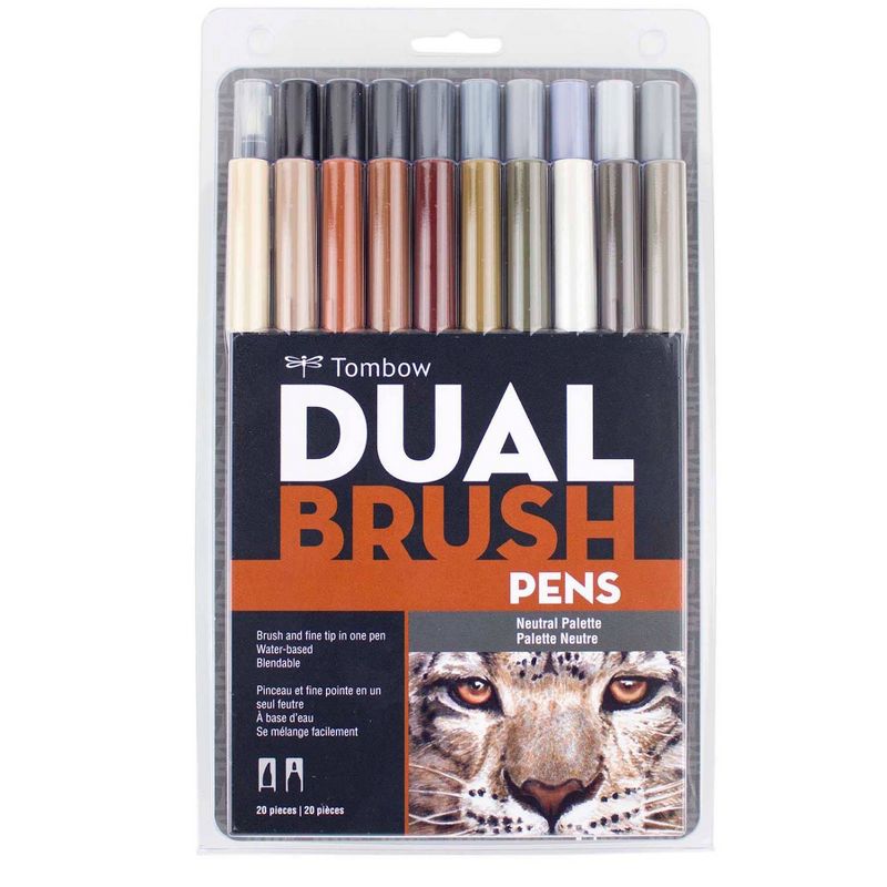 Tombow 20ct Dual Brush Pen Art Markers - Neutral Palette, 1 of 10