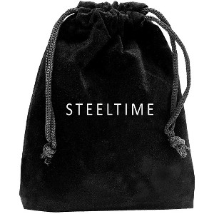 Steeltime Men's black braided leather and stainless steel bracelet. Color Options: Multicolored, Blue - 1 of 3
