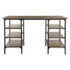 PAGED Computer Desk, Simple Modern Home Office Desk with 6 Open Shelves and Wooden Desktop for Office, Study - 2 of 4