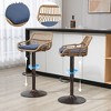 Gulches Set of 2 Modern Swivel Bar Stools, Adjustable Counter Height Chairs with Woven Backrest & Footrest, 250LBS Capacity, Indoor Outdoor Use - 3 of 4