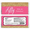 Big Dot of Happiness Chic 50th Birthday - Pink and Gold - Candy Bar Wrappers Birthday Party Favors - Set of 24 - 2 of 4
