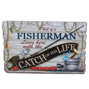 Beachcombers Fisherman/Best Catch Sign 19 x 11.75 x 0.25 Inches. - 1 of 2