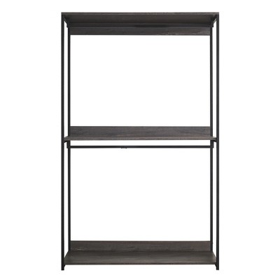 Monica 47" Rustic Gray Wood Walk-In Closet Organizer with Shelves
