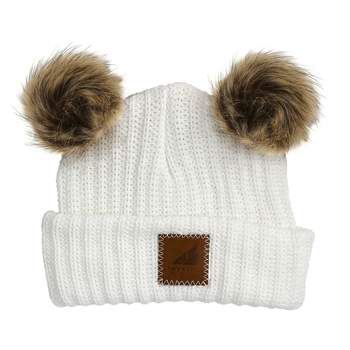 Arctic Gear Toddler Winter Hat Cotton Cuff Hat with Double Poms