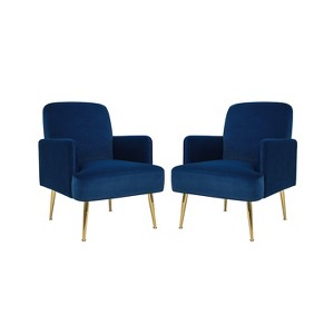 Set of 2 Rosa Transitional Comfy Living Room Armchair with Metal Legs | ARTFUL LIVING DESIGN - 1 of 4