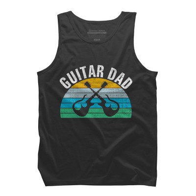 Men's Design By Humans Retro Dueling Electric Guitar Dad By DragonTee Tank Top