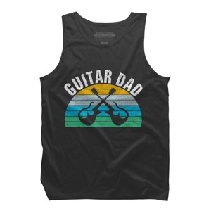Men's Design By Humans Retro Dueling Electric Guitar Dad By DragonTee Tank Top - 1 of 2