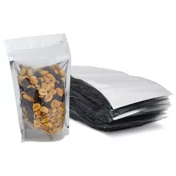 Stockroom Plus 200 Pack Resealable Stand Up Pouches, Zip Bags for Packaging Food, Candy (4x6 In, Silver)