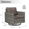 Buenhomino Outdoor Patio Swivel Rocker Chairs - 4pcs Wicker Rattan Patio Rocking Glider Chair Set with High Back for Porch Deck Backyard - 3 of 4