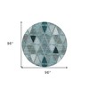 Teal Blue Aqua And Gray Geometric Washable Indoor Outdoor Area Rug - 3 of 4