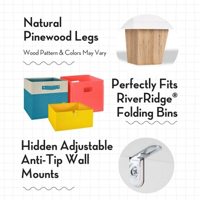 White Wooden Kids Toy Organizer with Cubby Storage