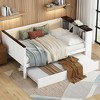 Polibi Modern Utility Daybed with Charging Station, Upholstered Backrest & Trundle - 2 of 4